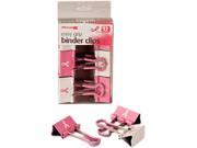 Breast Cancer Awareness Medium Easy Grip Binder Clips Pink White 12