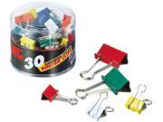 Binder Clips Metal Assorted Colors Sizes 30 Pack