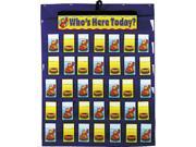 Attendance Multiuse Pocket Chart 35 Pockets Two Sided Cards Blue 30