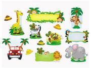 Jungle Safari Bulletin Board Set Various Animals Assorted Colors