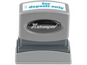 Xstamper Pre Inked Stamp FOR DEPOSIT ONLY Message Stamp 0.50 x 1.62 Blue