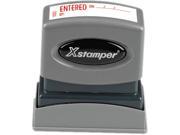 Xstamper Pre Inked Stamp ENTERED Message Stamp 0.50 x 1.62 Red