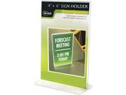 Clear Plastic Sign Holder Free Standing 4 X 6
