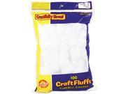 ChenilleKraft 6400 Colorfast Craft Fluffs 100 Piece s White