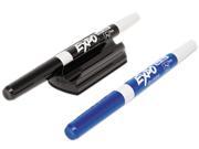 EXPO 1802768 Magnetic Clip Eraser w 2 Markers Fine Black Blue 1 Set