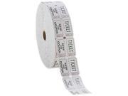 Consecutively Numbered Double Ticket Roll White 2000 Tickets Roll