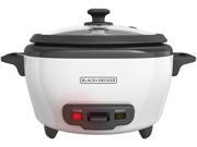 BLACK DECKER RC506 6 Cup Cooked 3 Cup Uncooked Rice Cooker and Food Steamer White