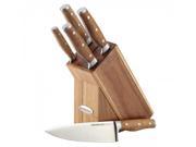 Rachael Ray Cucina 6 Piece Knife Block Set with Acacia Handles