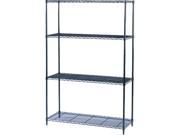 Industrial Wire Shelving Starter Kit Four Shelf 48w X 18d X 72h Black