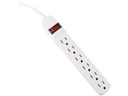 Six Outlet Power Strip 15 Foot Cord 1 15 16 X 10 3 16 X 1 3 16 Ivory