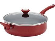 Farberware 5 qt. Nonstick New Traditions Speckled Jumbo Cooker with Helper Handle Red