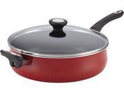 Farberware 5 qt. Nonstick New Traditions Speckled Jumbo Cooker with Helper Handle Red
