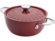 Rachael Ray 4.5 qt. Round Nonstick Cucina Casserole with Lid Cranberry