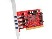 StarTech 4 Port PCI SuperSpeed USB 3.0 Adapter Card with SATA SP4 Power Model PCIUSB3S4