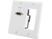 C2G TruLink Double Gang VGA over Cat5 Wall Plate Transmitter with 1 Decora Compatible Cutout White29249 Retail