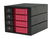 iStarUSA BPN DE340SS RED 3 x 5.25 to 4 x 3.5 SAS SATA Trayless Hot Swap Cage