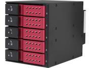 iStarUSA BPN DE350SS RED 3 x 5.25 to 5 x 3.5 SAS SATA 6.0 Gb s Trayless Hot Swap Cage