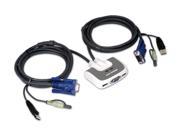 IOGEAR GCS632U 2 Port USB PLUS KVM Switch with Built in KVM Cables and Audio Support