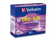 Verbatim 8.5GB 8X Up to 10X with Compatible High Speed DVD R DL Drives DVD R DL 5 Packs Branded Disc Model 95311