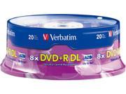 Verbatim 8.5GB 8X DVD R DL 20 Packs Branded Discs Model 95310