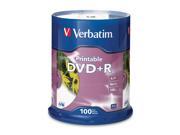 Verbatim 4.7GB 16X DVD R White Inkjet Printable 100 Packs Disc Model 95145