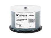 Verbatim 700MB 52X CD R Thermal Printable Hub Printable 50 Packs 50Pkg DataLifePlus CD Recordable Media Model 94795