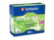 Verbatim 700MB 12X CD RW 10 Packs Disc Model 95156
