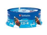 Verbatim 700MB 52X CD R Inkjet Printable 25 Packs Disc Model 96189