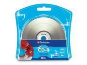 Verbatim 700MB 52X CD R Inkjet Printable 10 Packs Disc Model 96933