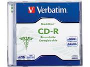 Verbatim MediDisc 52X CD R Media 1 Pack Jewel Case