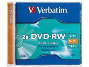 Verbatim 4.7GB 2X DVD RW Single Disc Model 94501