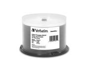 Verbatim 4.7GB 8X DVD R White Inkjet Printable Hub Printable 50 Packs DataLifePlus Disc Model 94854