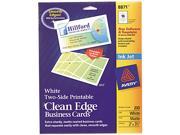 Two Side Printable Clean Edge Business Cards Inkjet 2 x 3 1 2 White 200 Pack