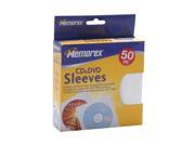 Memorex 01960 CD DVD Sleeves White 50 Pack