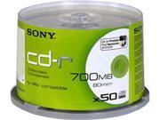 SONY 700MB 48X CD R Inkjet Printable 50 Packs DiscModel 50CDQ80PP