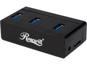 Rosewill RHB 420 Aluminum Mini USB 3.0 3 PORT Hub Plus 2.5 SATA I II III 6.0 Gb s SSD HDD Adapter