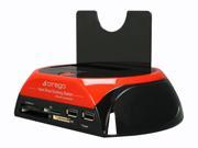 Cirago Black Red CDD1000 Hard Drive Docking Station w Card Reader