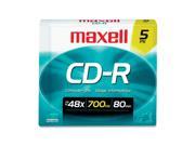 maxell 700MB 48X CD R 5 Packs Media Model 648205