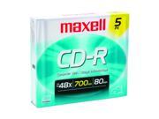maxell 700MB 40X CD R 5 Packs CD R Media Model 623205 648205