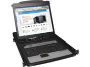 Tripp Lite 8 Port Cat5 1U Rack Mount 1 1 User Console KVM Switch with 19 in. LCD and IP Remote Access TAA B070 008 19 IP