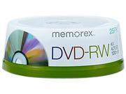 memorex 4.7GB 4X DVD RW 25 Packs Disc Model 05562
