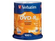 Verbatim 4.7GB 16X DVD R 100 Packs Disc Model 95102