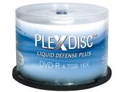 PlexDisc 4.7GB 16X DVD R Water Resistant Glossy White Inkjet Printable 50 Packs Spindle Disc Model 632 C14