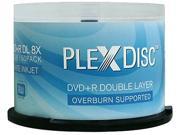 PlexDisc 8.5GB 8X DVD R DL Inkjet Printable 50 Packs CD DVD R RW Media Model 608 204