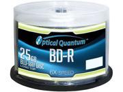 Optical Quantum 25GB 6X BD R 50 Packs Blu ray Media Logo Top Model OQBDR06LT 50