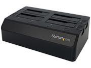 StarTech.com USB 3.0 to 4 Bay SATA 6Gbps Hard Drive Docking Station w UASP Dual Fans 2.5 3.5in SSD HDD Dock