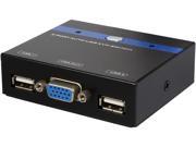 Nippon Labs KVM 2R 4FT 2 Port Metal Casing USB VGA KVM Switch with 4ft Built In Cables and Remote Flip Button