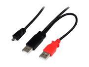 StarTech USB2HAUBY3 3 ft USB Y Cable for External Hard Drive