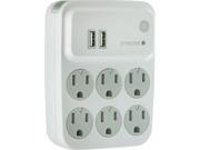 GE 25797 6 Outlet Surge Protector With 2 Usb Charging Ports