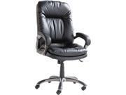 Executive Swivel tilt Leather High Back Chair Fixed Arched Arms Black